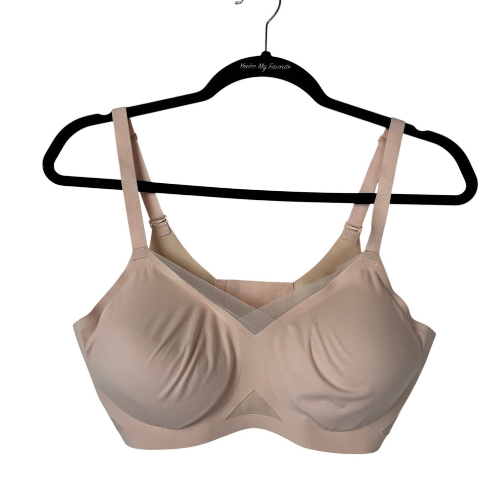 Honeylove Womens Wire Free Crossover Bra Size Medium Beige Comfort Intimates